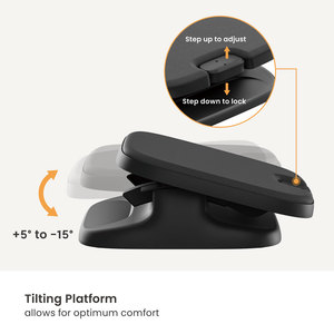 <span class=keywords><strong>Repose</strong></span>-pieds ergonomique en plastique <span class=keywords><strong>noir</strong></span> sous le bureau, réglable en hauteur, avec coussin moelleux - Product Image 4