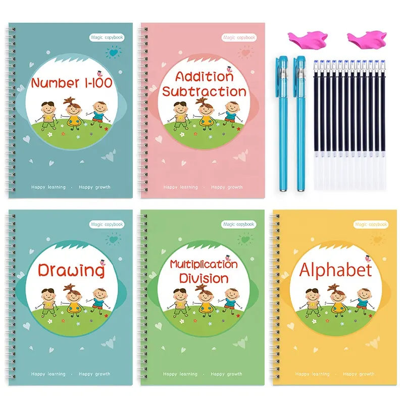 Produsen menjual dapat digunakan kembali menulis buku latihan tulisan tangan ajaib buku latihan kaligrafi sihir anak-anak untuk anak-anak