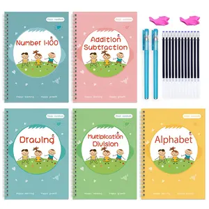 Buku Salinan Kaligrafi Alur Taman Kanak-kanak Pabrik Grosir Buku Anak-anak Ajaib Sampul Cetak Digital CMYK Kertas Dilapisi Dicetak