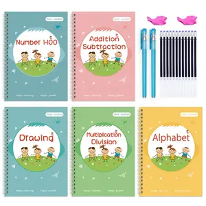 Mẫu Giáo Rãnh Thư Pháp Copybook Nhà Máy Bán Buôn Ma Thuật Trẻ Em Cuốn Sách In Kỹ Thuật Số Bìa CMYK In Tráng Giấy