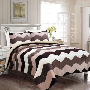 Cheap Wholesale Sherpa <strong>Sets</strong> <strong>Bed</strong> Room Comforter <strong>Fleece</strong> Comforter <strong>Set</strong> Borrego Blanket <strong>Sets</strong> - Product Image 1