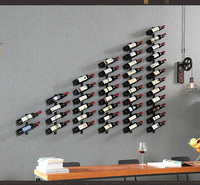 Porte-bouteille de vin mural, présentoir d'exposition, porte-bouteille de vin doré créatif