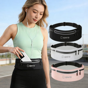 Sac banane de course ultra-mince unisexe à prix d'usine, sacoche de taille sportive fine pour activités de plein air avec impression personnalisée - Product Image 1