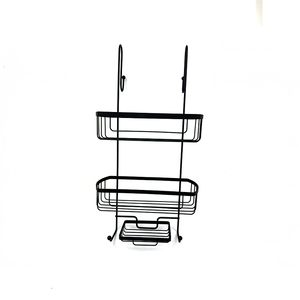 Estante de almacenamiento <span class=keywords><strong>colgante</strong></span> de dos niveles para <span class=keywords><strong>baño</strong></span> doméstico DaS, estante de ducha de hierro forjado con ganchos - Product Image 4