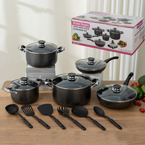 Batterie de cuisine 16 pièces en aluminium moulé sous pression Marmite à soupe antiadhésive et poêle à frire en aluminium étiré par le fabricant de produits ménagers - Product Image 2