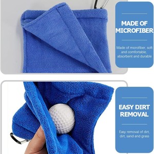 Serviette <span class=keywords><strong>de</strong></span> <span class=keywords><strong>golf</strong></span> avec mousqueton, en microfibre, multifonction pour le nettoyage des clubs et des balles sur le parcours <span class=keywords><strong>de</strong></span> <span class=keywords><strong>golf</strong></span> - Product Image 3
