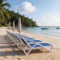 Chaise longue moderne et légère au design style lune, en tissu durable, idéale pour les loisirs en extérieur, la plage, la piscine et le camping