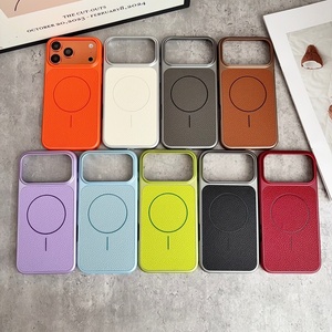 Étuis de téléphone portable magnétiques en cuir PU ultra-minces et tendance pour iPhone 17 12 13 14 15 16 Pro Max, coque arrière de protection rigide en PC - Product Image 2