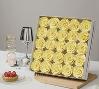 Vente en gros de roses artificielles brillantes de haute qualité, faites à la main, en ruban, roses éternelles, adaptées aux tiges de fleurs de 2 mm, 25 pièces