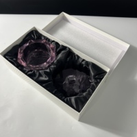 Bonbonnière en verre ambré sans plomb Crystal Hamptons, bol décoratif pour servir des fruits et des bonbons, luxe pour la maison, les mariages et les fêtes