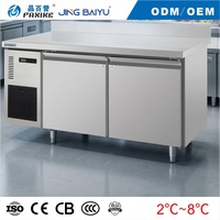 Meja Kerja Pendingin TC-18 JINGBAIYU Dua Pintu Anti Beku Kontrol Suhu Digital 2-8C Hemat Energi Level 3