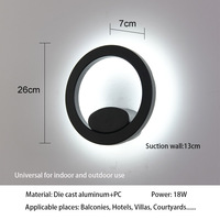 Luminaires d'intérieur pour décoration de la maison, salon chambre à coucher, appliques murales d'escalier, appliques d'intérieur circulaires carrées modernes à LED
