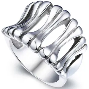 Unique design bone ring stainless steel jewelry casting