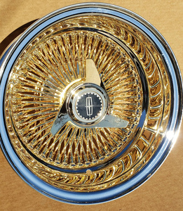 Nouvelles jantes de voiture de luxe en acier chromé de 13 pouces, design à profil profond, et roue à rayons triple dorés 13x7 - Product Image 2
