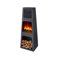 Cheminée électrique moderne autoportante à DEL de 1800W avec effet de flamme de bûche réelle
