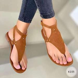 Factory Wholesale New <b>Large</b>-Size Women's Flat Toe Sandals Breathable Slip-On Miter With Cushioning Fashionable Platform - Product Image 4