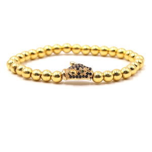 Nuovo Stile 2020 Bracciale Unisex con Testa di Leopardo <span class=keywords><strong>Batman</strong></span>, Zirconi Micro-Incastonati, Magnete Nero Elettroplaccato 6mm, Vendita Diretta dalla Fabbrica - Product Image 4