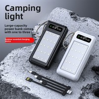 Batterie externe portable ultra-mince de 20 000 mAh avec câble intégré, facile à transporter, idéale pour le camping en extérieur, ALP-520 520