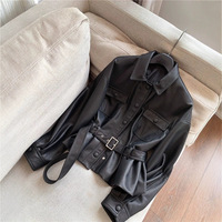 Veste Courte en Similicuir PU pour Femme, Ajustée et Flatterante, avec Fermeture Éclair ; Motif Grain de Litchi 3D Printemps/Automne 2026