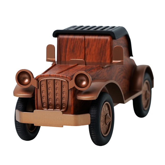 Hot Sale A9 Vintage Car  Speaker Retro Wood Grain Wireless Subwoofer Receiver Portable Phone Holder Small Speaker