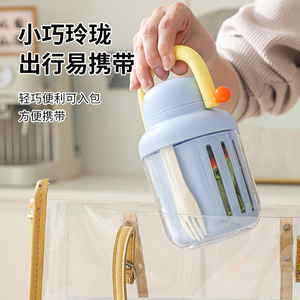 Taza para ensalada de frutas Dopamine, 1-3L, gran capacidad, portátil, con tenedor, lonchera para pícnic al aire libre - Product Image 3