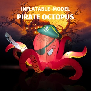 Halloween festival decorazione per eventi gonfiabili logo stampato gonfiabile polpo testa pirata palloncino per feste giocattolo - Product Image 1