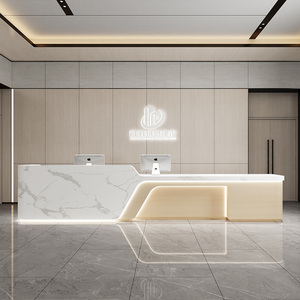 B042 Fiberglass/FRP Convertible Modern <b>Reception</b> Desk for Hotel Hospital Supermarket Office Gym-Commercial Front Desk Cash - Product Image 1