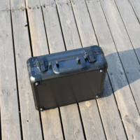 Mallette de transport d'outils en aluminium noir mallette de rangement d'outils portables