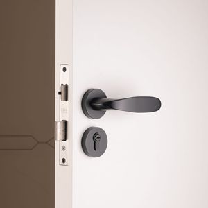 Puerta Interior Minimalista de Acero, Apertura Manual, Aislamiento Acústico, Superficie Acabada, Puerta de Polímero para Hogar u Oficina - Product Image 4