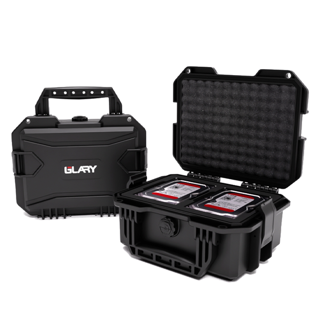 GLARY Mobile Hard Drive Case-Customized Shockproof Waterproof Dustproof Protective Enclosure Buckle Closure Portable Lightweight