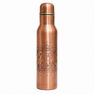 <b>Vintage</b> Etched Copper Water <b>Bottle</b> with Lid Portable Drinkware for Home Travel - Product Image 1