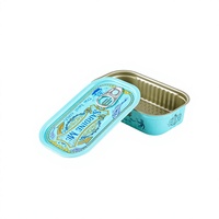 Boîte de conserve de sardines coniques personnalisée de 125 ml, empilable, format 1/4 Club, avec impression personnalisée # 311 EOE pour les paquets de sardines