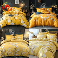 Ensemble de draps de lit en microfibre de coton, taille Queen, 4 pièces, draps plats avec taies d'oreiller, polyester, 2 places, draps de lit pour la maison, textile