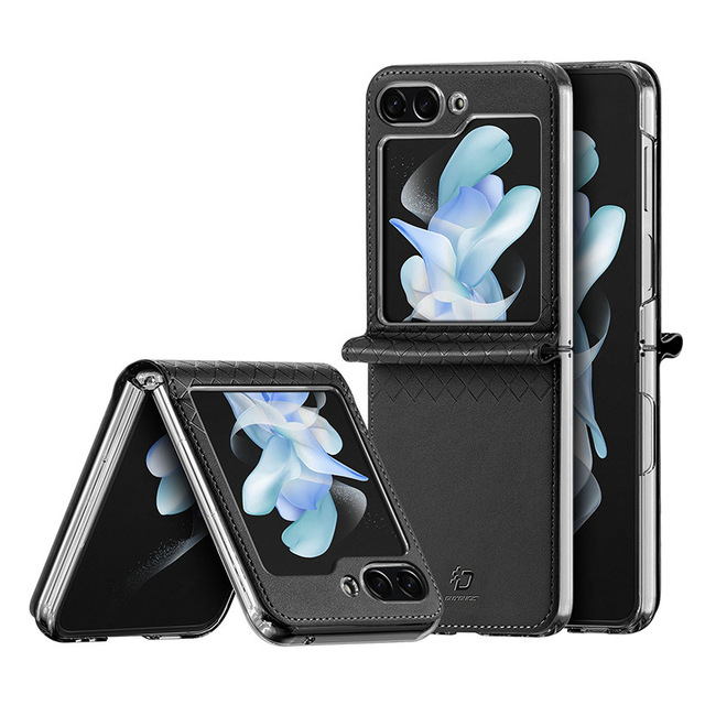 Duxducis Luxury Design Foldable PU Leather Cell Phone Case Folding Leather Cover for Samsung Galaxy Z Flip 7