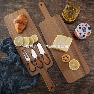 Tabla de Quesos de Madera de Acacia con Juego de Cuchillos, Tabla de Cortar Multifuncional para Servir Queso y Frutas - Product Image 1