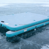 Hailebao Plateforme flottante gonflable portable en PVC pour ski nautique, pont flottant brossé, bateau de pêche, tapis pneumatique 300x200x15cm Fabriqué à Anhui Pour tous les âges