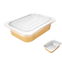 Conteneur en aluminium jetable de qualité alimentaire de 1025 ml avec couvercle, emballage alimentaire écologique pour la cuisson et les plats à emporter