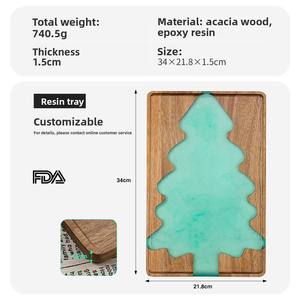 レジンリバーティーカップトレイ,家庭用フレッシュフルーツスペリングアカシアウッド直接販売 - Product Image 6