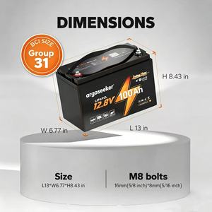 Batería LiFePO4 de 12V 100Ah Argoseeker Grupo 31 resistente a la salinidad para motor de pesca marina, en stock en EE. UU. - Product Image 2