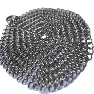Malla de anillo de acero inoxidable para malla de anillo trenzado de cadena decorativa y de acero inoxidable.