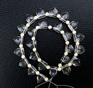 25pcs AAA Grade White Strands Natural <b>Crystal</b> Gemstone Faceted Pentagon Briolette <b>Beads</b> Good Quality for Jewelry Making - Product Image 2