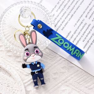 New Arrival 3d Cartoon Anime Keychain Zootopia <b>Doll</b> Cute Keychain Promotional Car Bag Keyring Soft Rubber Key Chain - Product Image 3