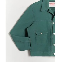 Veste Trucker Classique en Toile de Coton à Boutons Personnalisée avec Poches Plaquées Coupe Boxy Style Workwear Décontracté