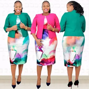 Jas En Jurk In Afrikaanse Stijl Pakken Plus Size Dames Kantoorkleding Jurken Met Jaspak