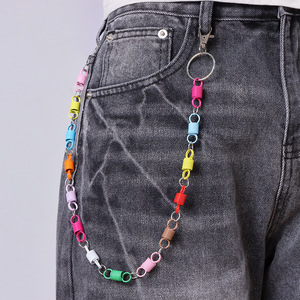 Colorful Double Layer Metal Pant <b>Chain</b> Zinc Alloy Hip Hop Waist <b>Chain</b> Unisex Daily Wear - Product Image 2