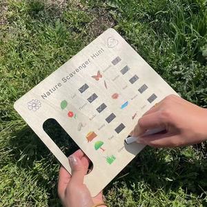 Tailai Chasse au trésor en bois Exploration <span class=keywords><strong>de</strong></span> la nature Jouet d'activité d'apprentissage en plein air pour l'éducation précoce et l'interaction parent-enfant - Product Image 1