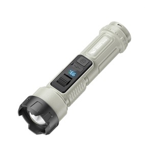 Linterna LED Smiling Shark recargable con pantalla digital, zoom, haz largo, portátil, para exteriores y montañismo - Product Image 1