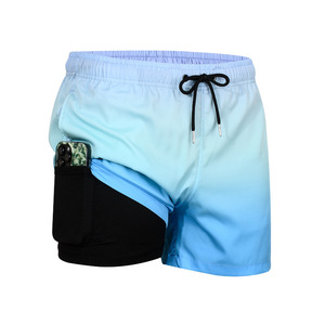 Shorts de bain imperméables à séchage rapide pour hommes avec logo personnalisé, doublure intérieure en maille respirante, shorts de plage pour les vacances, OEM - Product Image 3