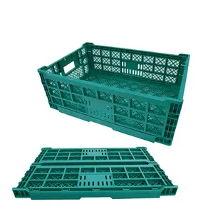 Cesta de plástico plegable para almacenamiento de frutas y verduras, cesta portátil para supermercado, precio de fábrica