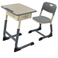 Ensemble de bureau et chaise pour étudiants en métal moderne - Mobilier scolaire ergonomique à hauteur réglable